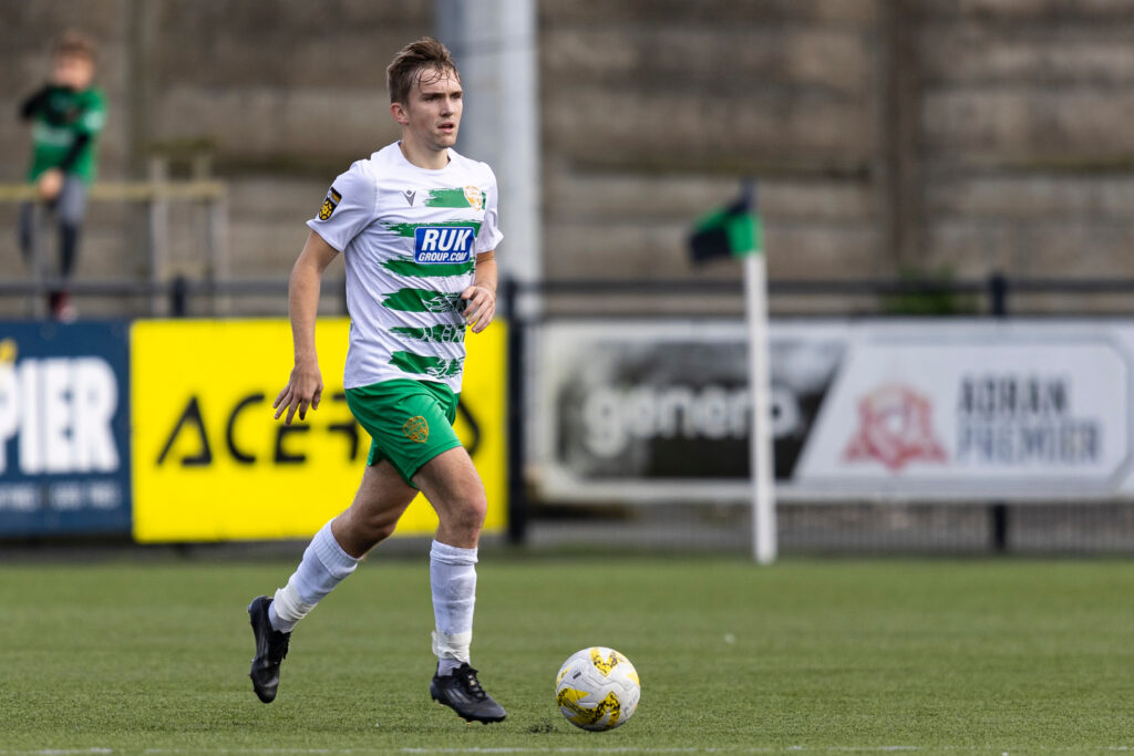 ABERYSTWYTH, WALES - 27TH OCTOBER 2024: 
Jake Canavan of TNS in action.
Aberystwyth Town v The New Saints in the JD Cymru Premier at Park Avenue on the 27th October 2024. (Pic by Lewis Mitchell/FAW)