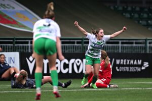 The New Saints Women vs Wrexham AFC Women in Round 8 of the Genero Adran Premier at Park Hall Stadium, Oswestry (Pic by Sam Eaden/FAW)