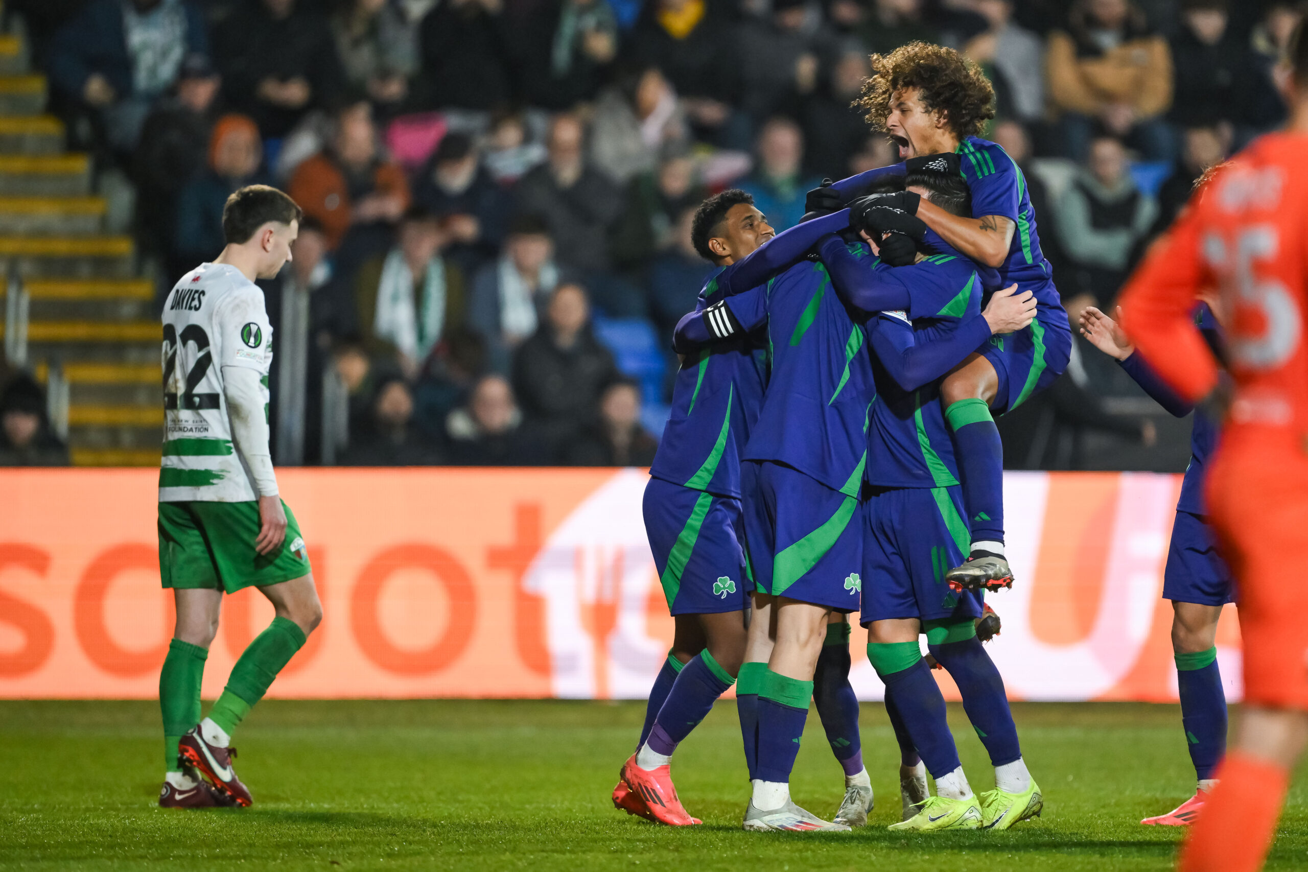 Fotis Ioannidis of Panathinaikos scores a penalty to make it 0-2 during the UEFA Conference League - League Stage The New Saints v Panathinaikos at Croud Meadow, Shrewsbury, United Kingdom, 12th December 2024