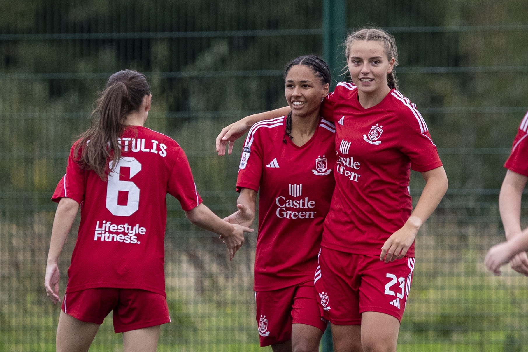 Connah's Quay Nomads' Anais Bathily makes it 2-0 during the Genero Adran North fixture between Connah's Quay Nomads Women and Llanfair United Women at The Poppies 3G, Connah's Quay. 6th of October