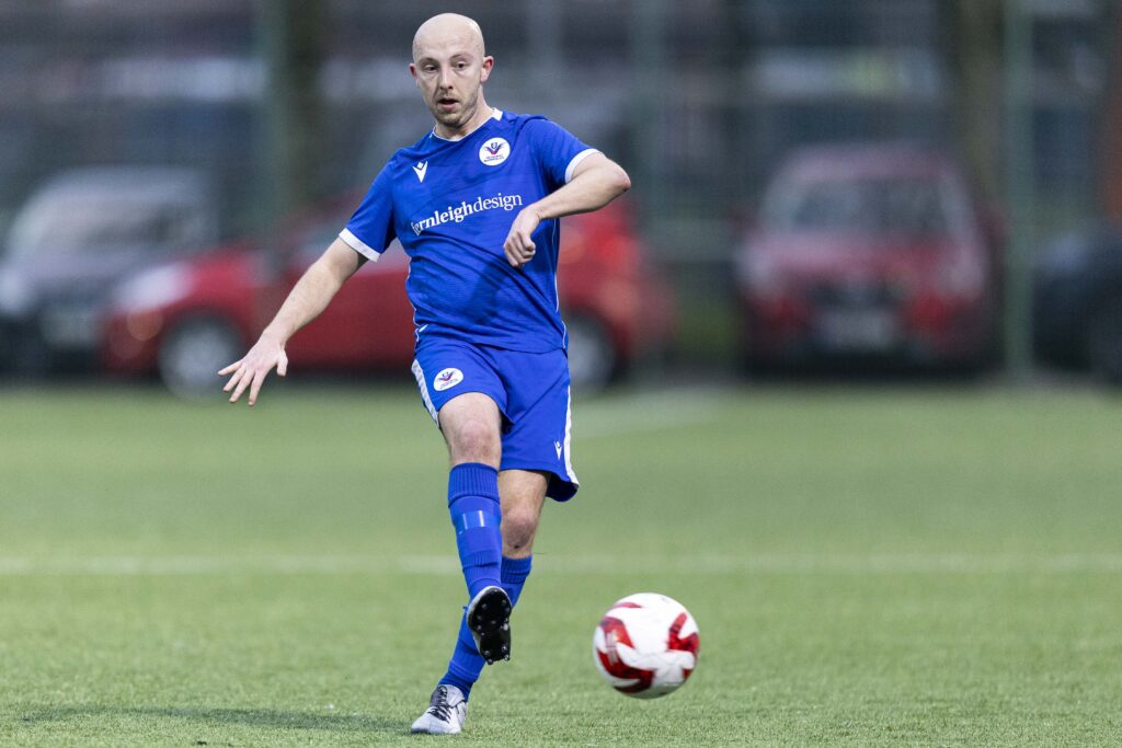 James Young of Trethomas Bluebirds in action.
Trethomas Bluebirds v Carmarthen Town in the JD Cymru South at the Centre For Sporting Excellence on the 28th December 2024