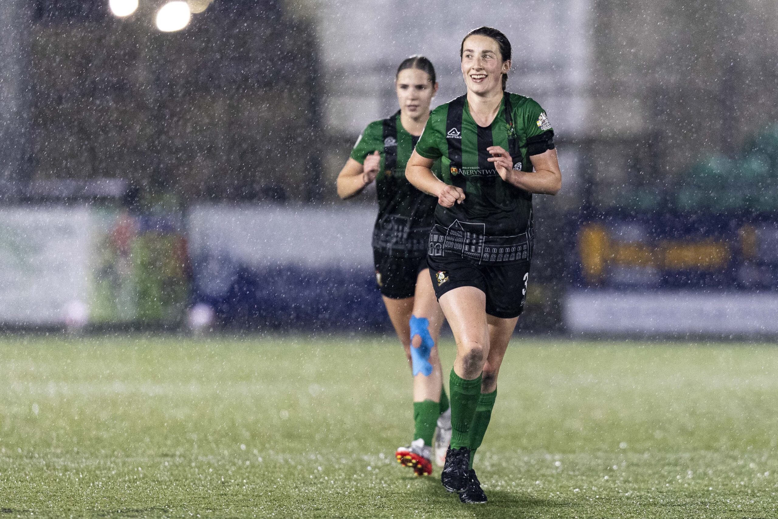 Rebecca Mathias of Aberystwyth Town celebrates scoring her sides second goal. Aberystwyth Town v Cardiff City in the Genero Adran Premier at Park Avenue on the 27th October 2024