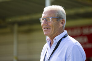Wales C manager Mark Jones arrives ahead of the match. Briton Ferry Llansawel v Penybont in the JD Cymru Premier at Old Road on the 11th August 2024.