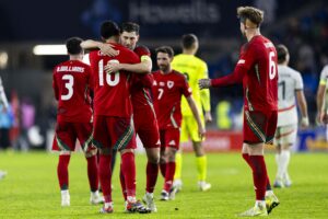 Ben Davies of Wales at full time. Wales v Iceland in the UEFA Nations League at Cardiff City Stadium on the 19th November 2024.