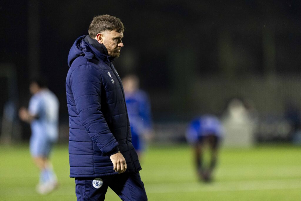 Cambrian United manager Liam Williams during half time.
Cambrian United v Penybont in the JD Welsh Cup at the M&P Group 3G on the 21st November 2025
