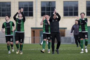 NEWPORT, WALES - 31ST JANUARY 2026: Aberystwyth Town manager Craig Williams at full time. Newport City v Aberystwyth Town in the JD Cymru South at Newport Stadium on the 31st January 2026.