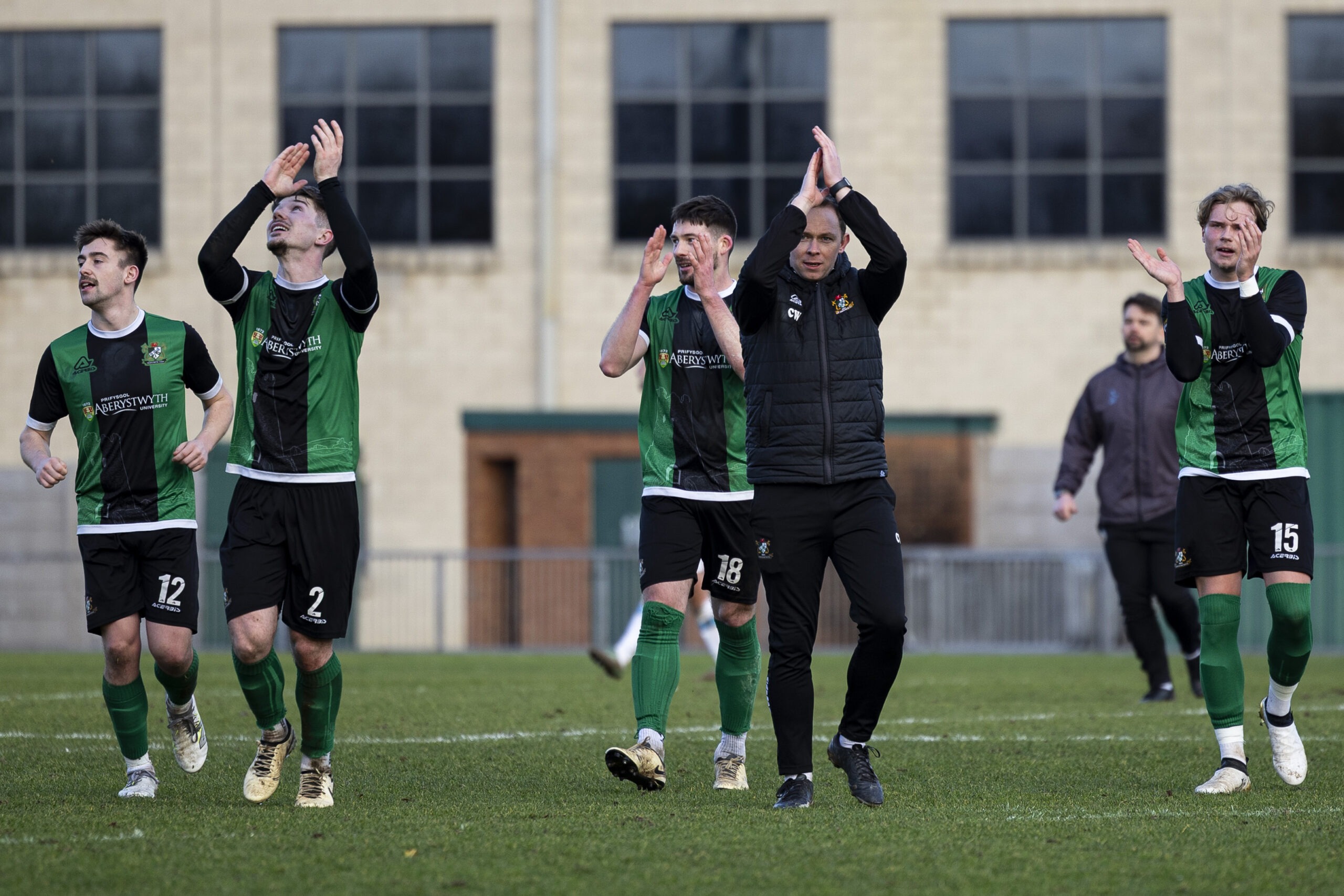 NEWPORT, WALES - 31ST JANUARY 2026: Aberystwyth Town manager Craig Williams at full time. Newport City v Aberystwyth Town in the JD Cymru South at Newport Stadium on the 31st January 2026.