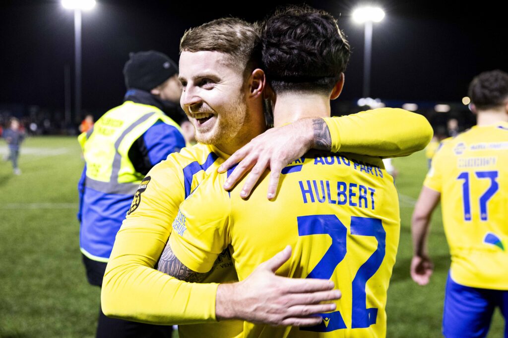 BRIDGEND, WALES - 28 FEBRUARY 2026: during the 2025/26 Nathaniel MG Cup Final fixture between The New Saints FC & Barry Town United AFC at the Dragonbet Stadium, Bridgend, Wales