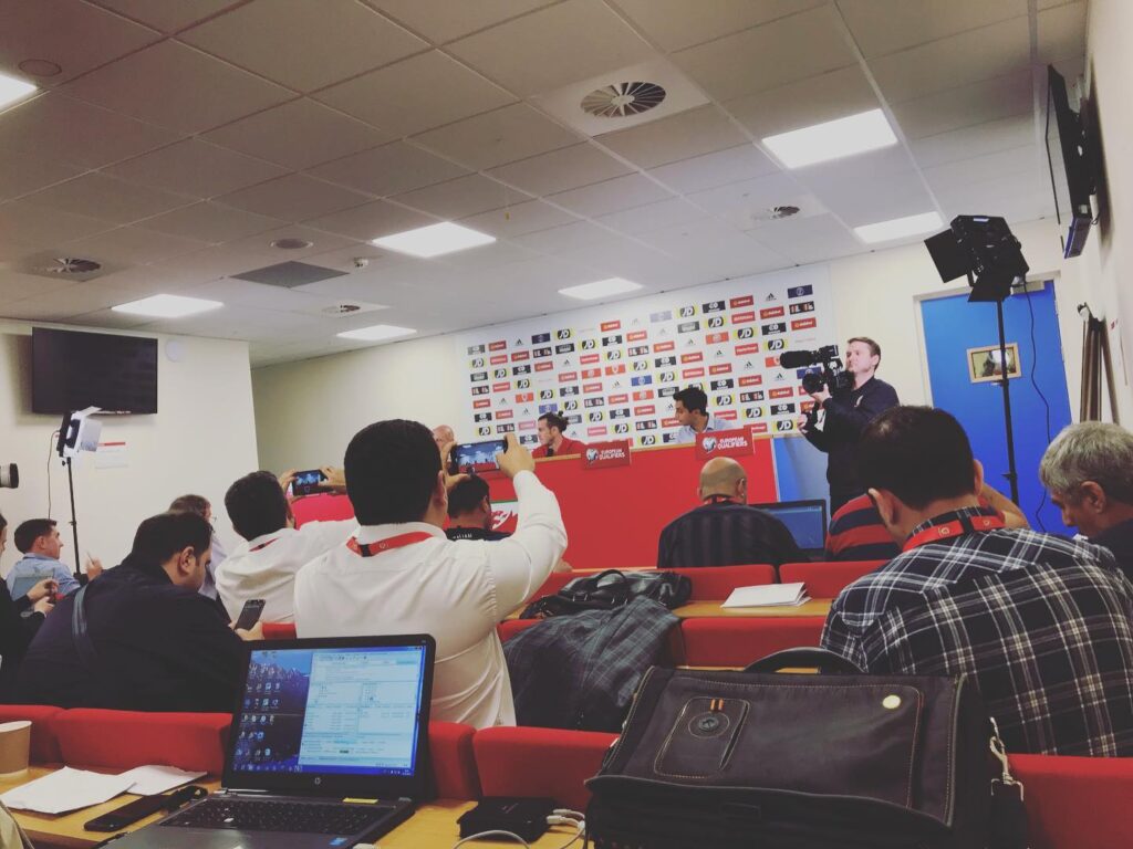 Gareth Bale at a Wales press conference