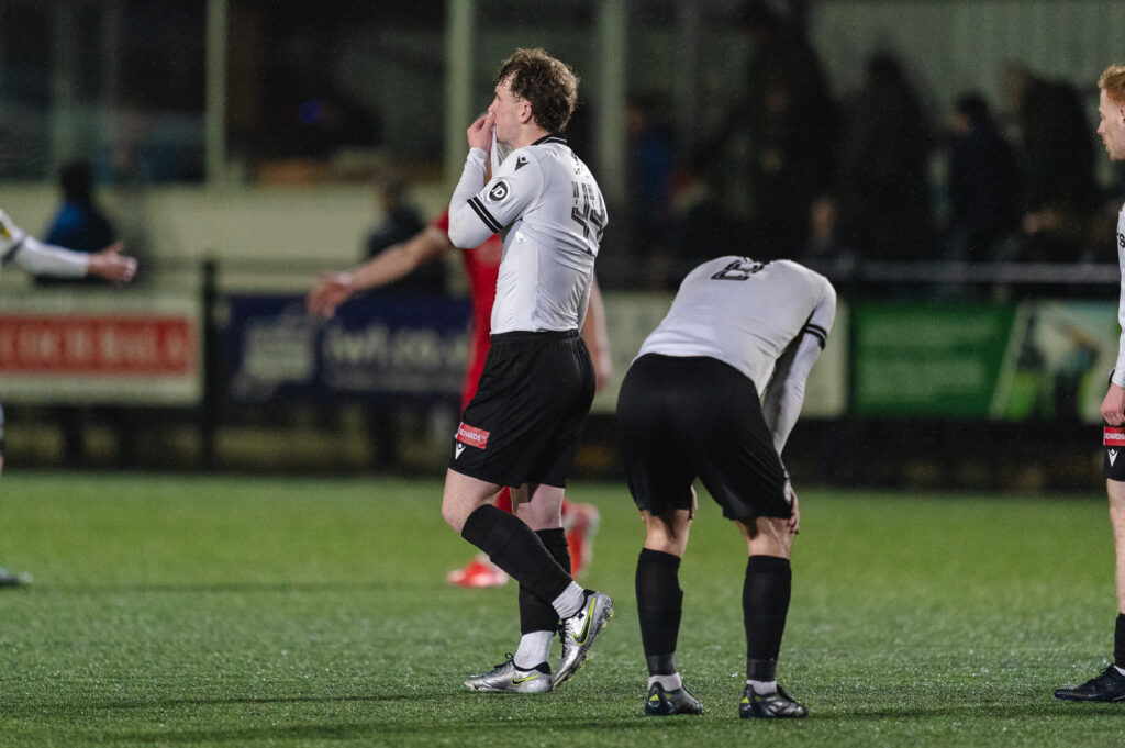 Bala Town dissapointed with the result during the JD Cymru Premier