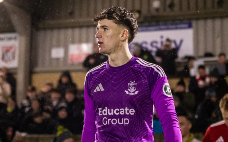 FLINT, WALES - 6TH FEBRUARY 2026: Connah's Quay Nomads Goalkeeper Kit Margetson ahead of the JD Cymru Premier fixture between Connah’s Quay Nomads and Caernarfon Town at the Essity Stadium, Flint. 6th of February, Flint, Wales