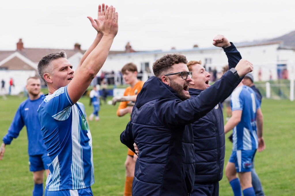 Port Talbot celebrate winning  2025/26 JD Welsh Cup  fixture between Port Talbot Town FC & Afan Lido FC, Victoria Road, Port Talbot, Wales