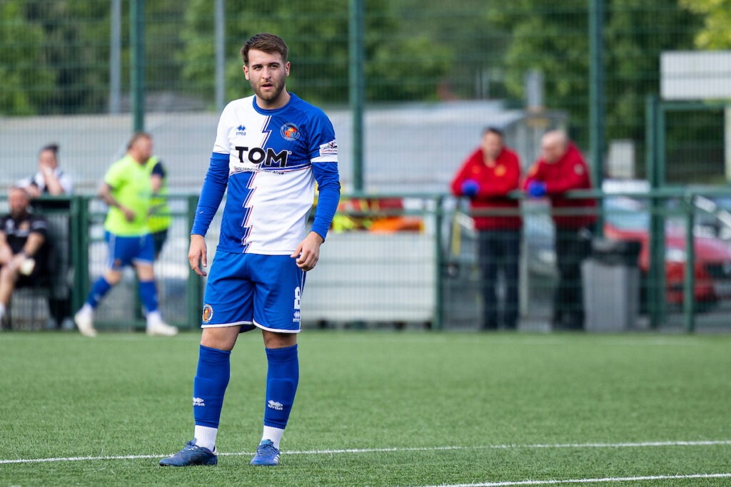 Ystrad Mynach, Wales - 23rd May 2025: Sonny Lewi of Chepstow Town in action. Chepstow Town v Ynyshir Albions in the Ardal Leagues Play Off Final at the Centre For Sporting Excellence on the 23rd May 2025