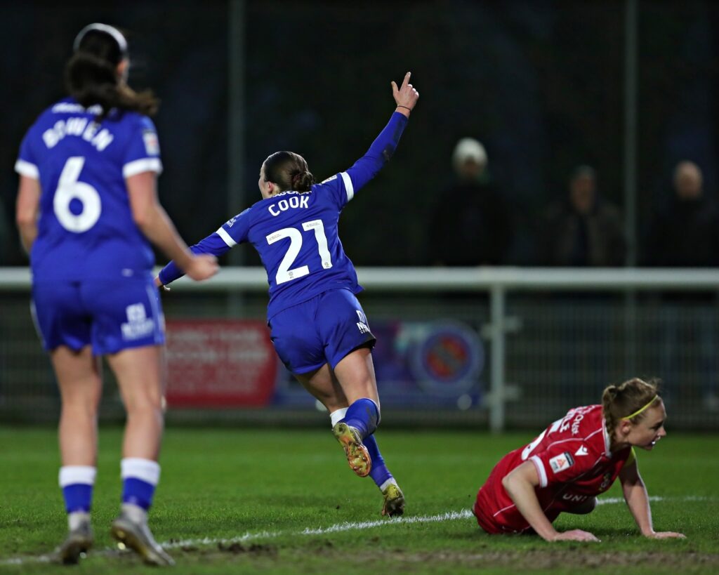 Cardiff City's Mikayla Cook celebrates against Wrexham
