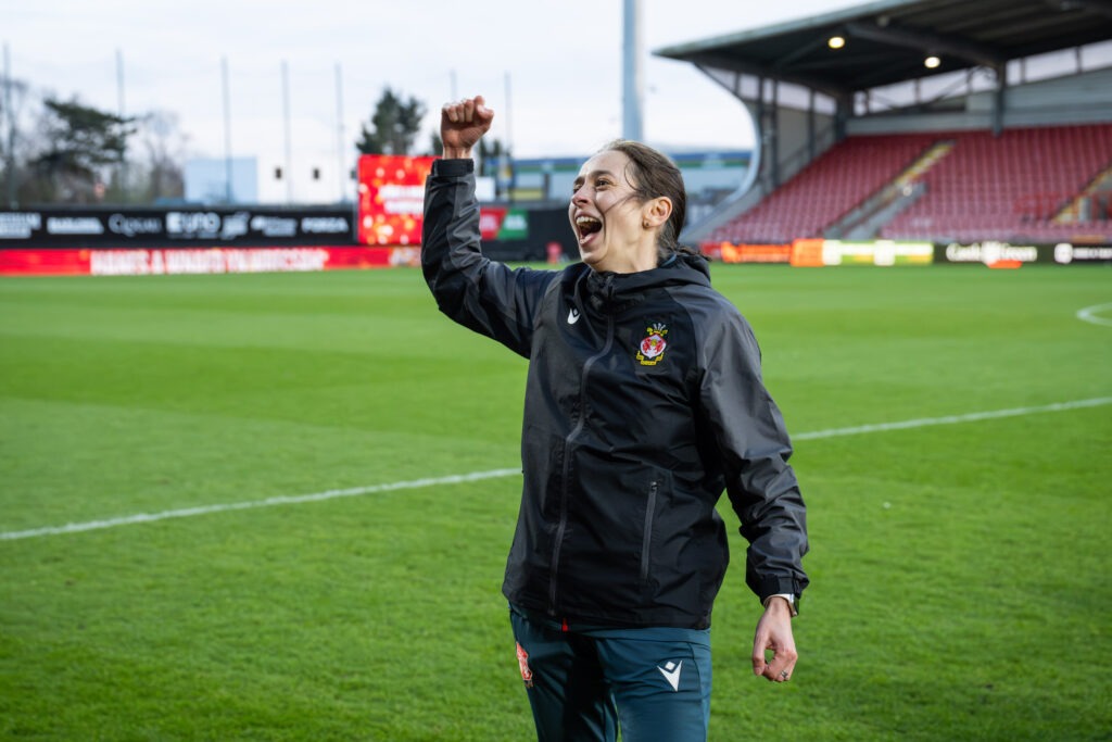 Wrexham manager Jenny Sugarman celebrates