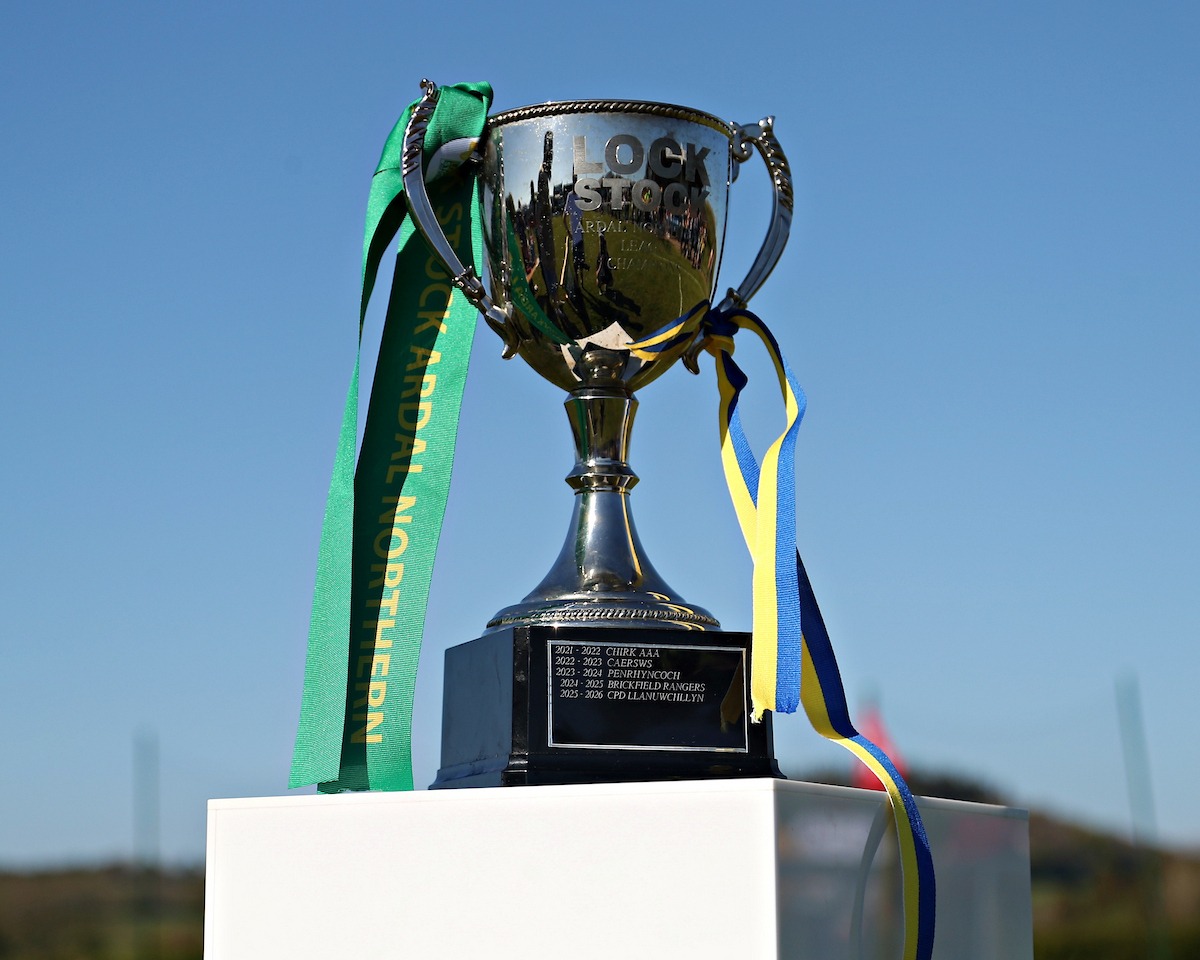 The Lock Stock Ardal North East Trophy after CPD Llanuwchllyn vs Kerry FC in Round 14 of the Lock Stock Ardal North East at the Village Hall, Llanuwchllyn