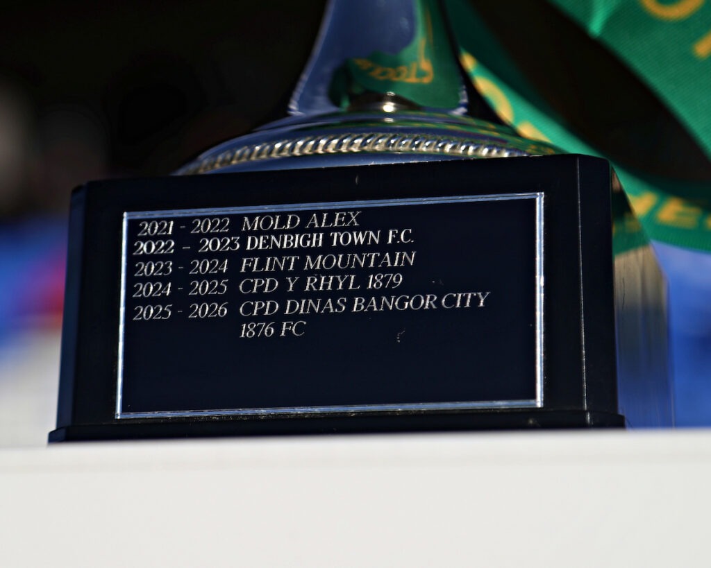 The Lock Stock Ardal North West Trophy before CPD Dinas Bangor 1876 vs Penmaenmawr Phoenix in Round 26 at Bangor City Stadium, Bangor