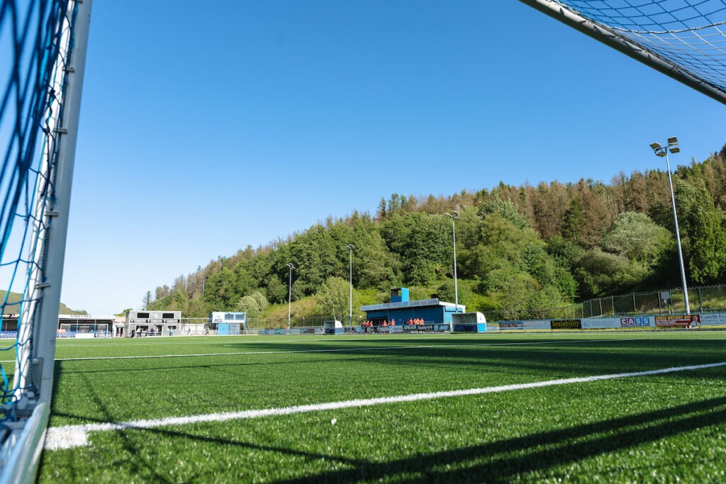 A general view of the M&P Group 3G, the home ground of Cymru Premier side Cambrian United