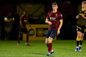CARDIFF, WALES - 16 MARCH 2026: Matt Chubb of Cardiff Met during the 2025/26 JD Cymru Premier match between Cardiff Met & Briton Ferry Llansawel at the Cyncoed Campus, Cardiff, Wales