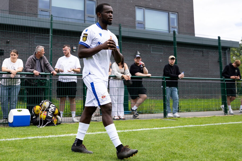 Eduino Vaz of Penybont ahead of kick off.
Cardiff Dracs v Penybont in a Pre Season Friendly at the Cardiff City House of Sport on the 20th June 2026.