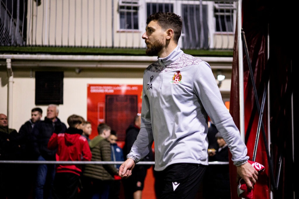 Dan Alfei of Briton Ferry ahead of kick off. Briton Ferry Llansawel v Ammanford in the JD Cymru South at Old Road on the 4th November 2022.