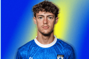 Former Swansea City defender Ben Phillips posing for his Haverfordwest County headshot