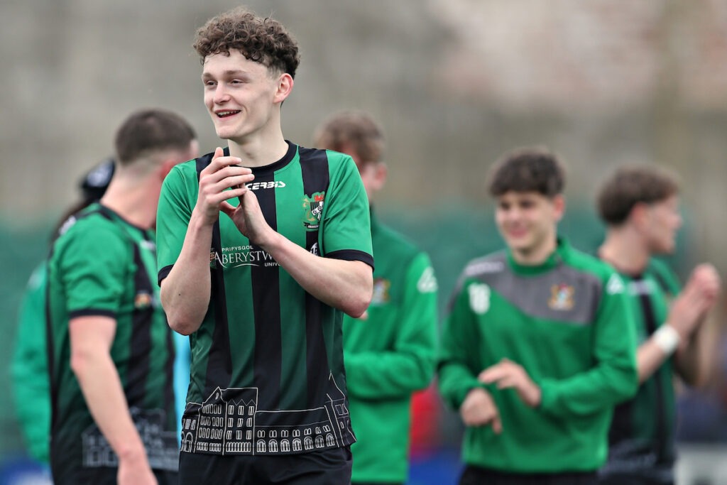 Aberystwyth's Billy Kirkman after Aberystwyth Town vs Pontypridd United in round 32 of the JD Cymru Premier at Park Avenue, Aberystwyth