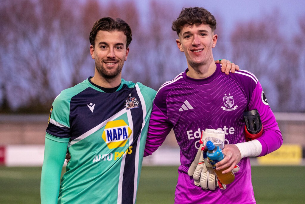 Brothers Ben and Kit Margetson following the JD Cymru Premier fixture between Connah's Quay Nomads and Barry Town United at the Essity Stadium, Flint. 3rd of January, Flint, Wales