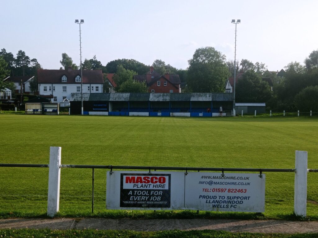 A general view of The Broadway, the home of Welsh football club Llandrindod Wells.