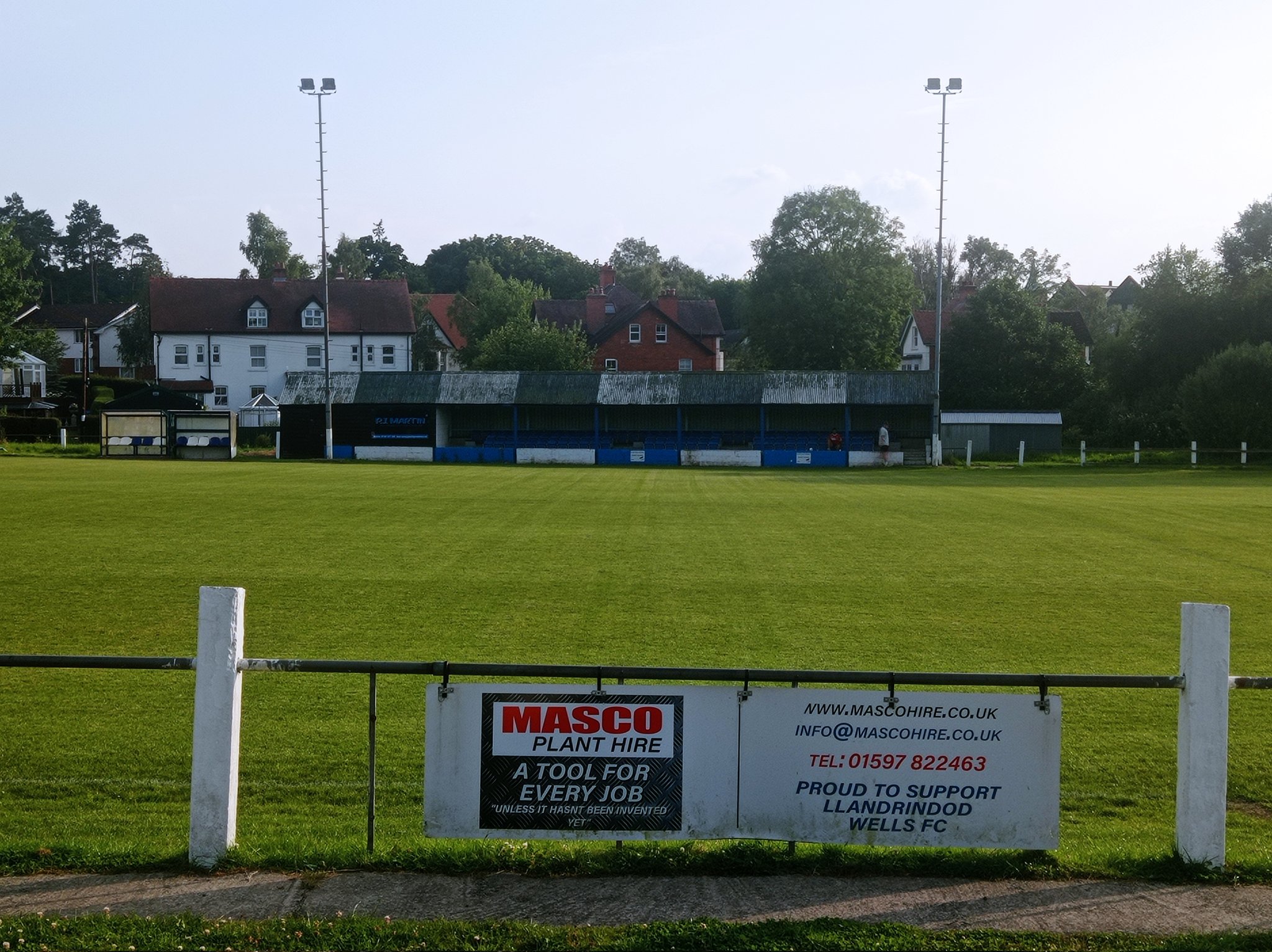 A general view of The Broadway, the home of Welsh football club Llandrindod Wells.