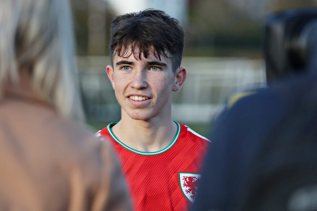 Cymru's Harri Pugh after Cymru U16 vs Scotland U16 in the U16 Victory Shield at Maes Tegid, Bala