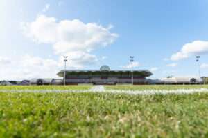 General View of Stebonheath Park, home of Evans & Williams during the Novira Cymru South fixture Llanelli Town vs Newport City at Stebonheath Park, Llanelli, Wales