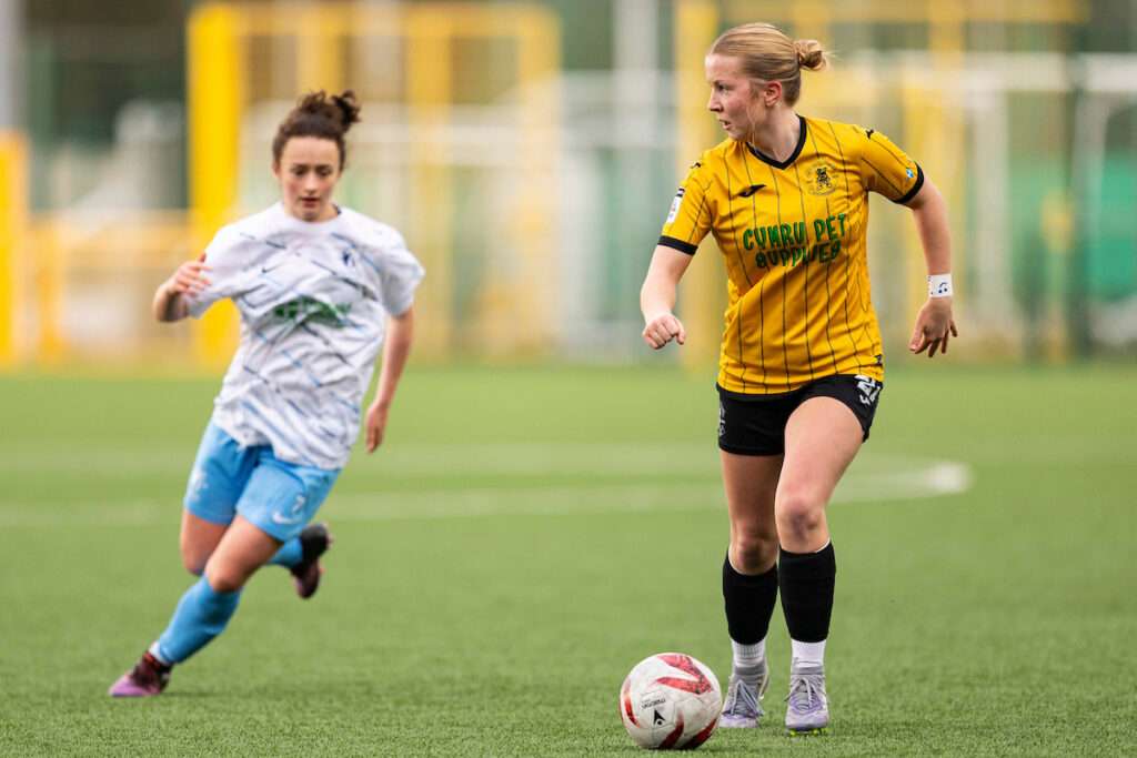 Summer Evans of Carmarthen Town in action. Cardiff Met v Carmarthen Town