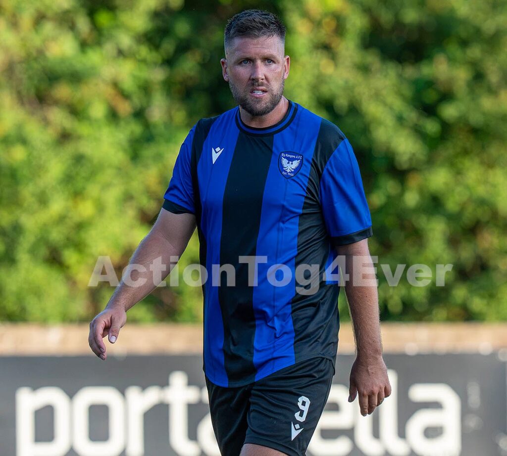 Player-manager Richard Greaves in action for South Wales Premier League side Ely Rangers in the Welsh Cup against Ynysygerwn