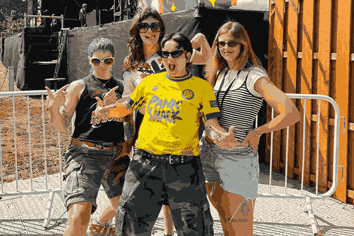 Welsh band Panic Shack with a Cwmbran Celtic shirt