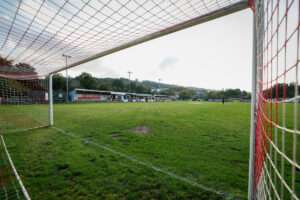 A general view of the Barton’s North Wales Stadium home ground of Holywell Town during the Novira Cymru Premier game between Holywell Town and Caernarfon Town at the Barton’s North Wales Stadium in Holywell