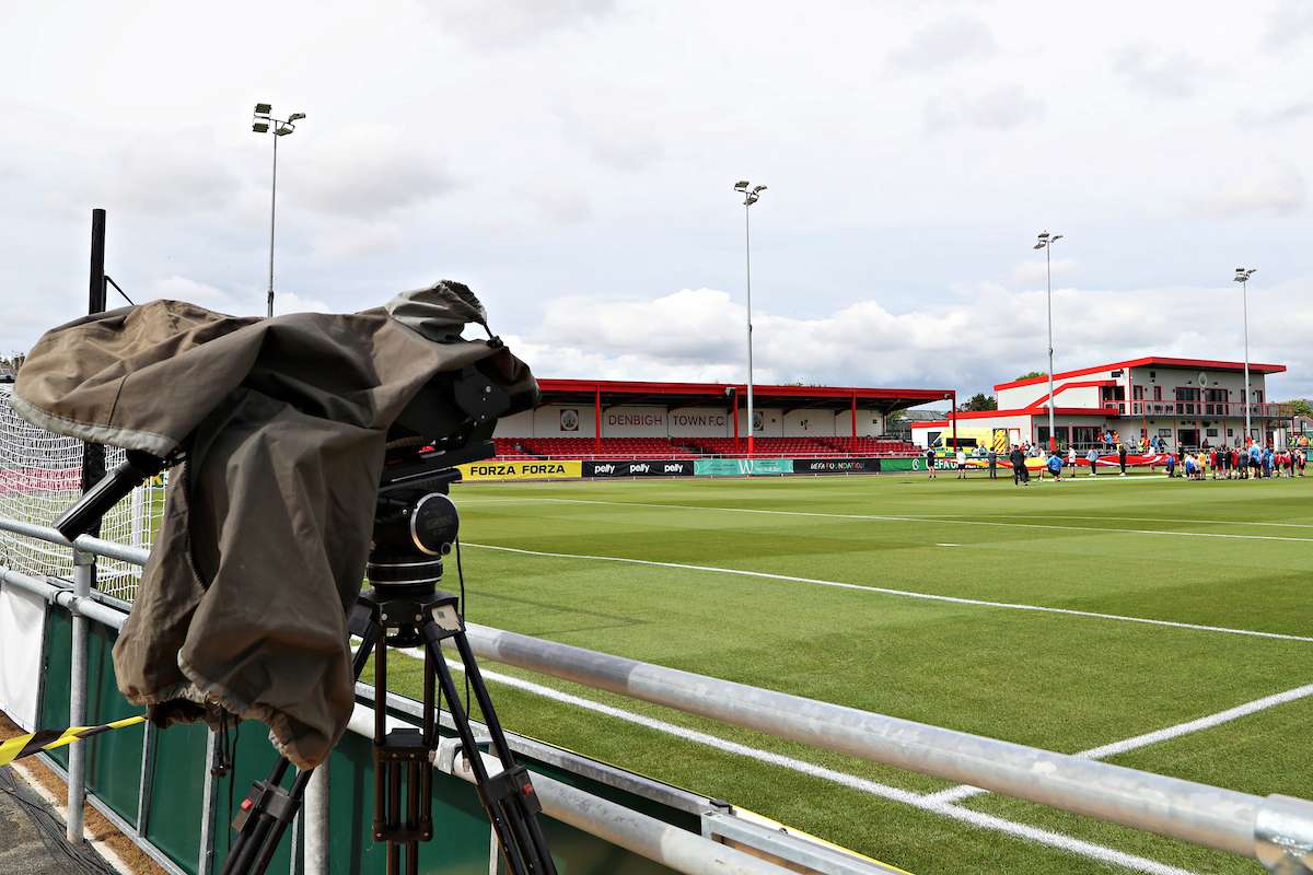 A general view of Central Park before the UEFA European Under-19 Championship Group A match between Denmark and Spain at Central Park on July 1st in Denbigh, Denbighshire