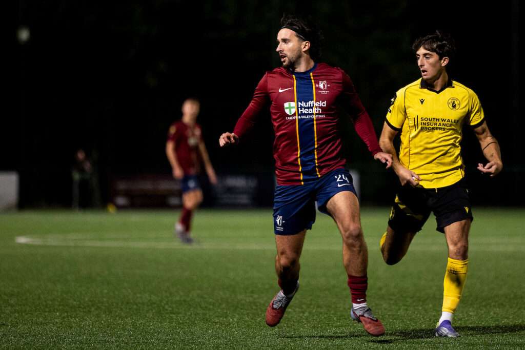 CARDIFF, WALES - 2 SEPTEMBER 2026: Cardiff Met’s Aaron Wildig during the 2026/27 Novira Cymru Premier match between Cardiff Met & Cambrian United at Cyncoed Campus, Cardiff, Wales. (Pic by Lewis Mitchell/FAW)