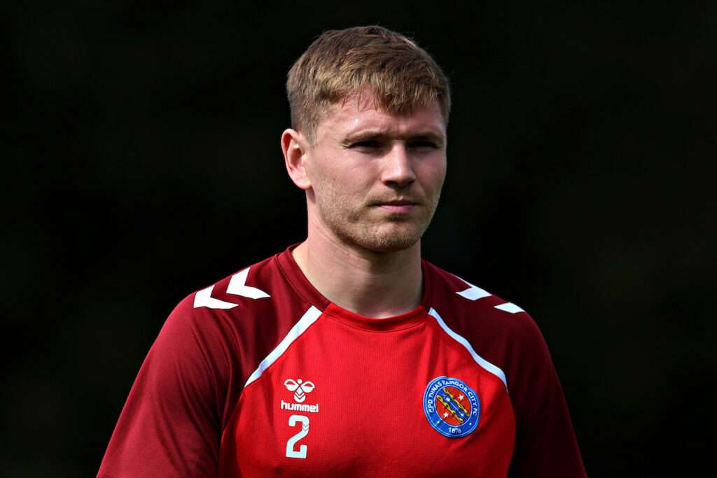 CPD Dinas Bangor 1876's Cai Powell-Roberts before CPD Dinas Bangor 1876 vs CPD Y Rhyl 1879 in Round 7 of the Novira Cymru North at the Bangor City Stadium, Bangor