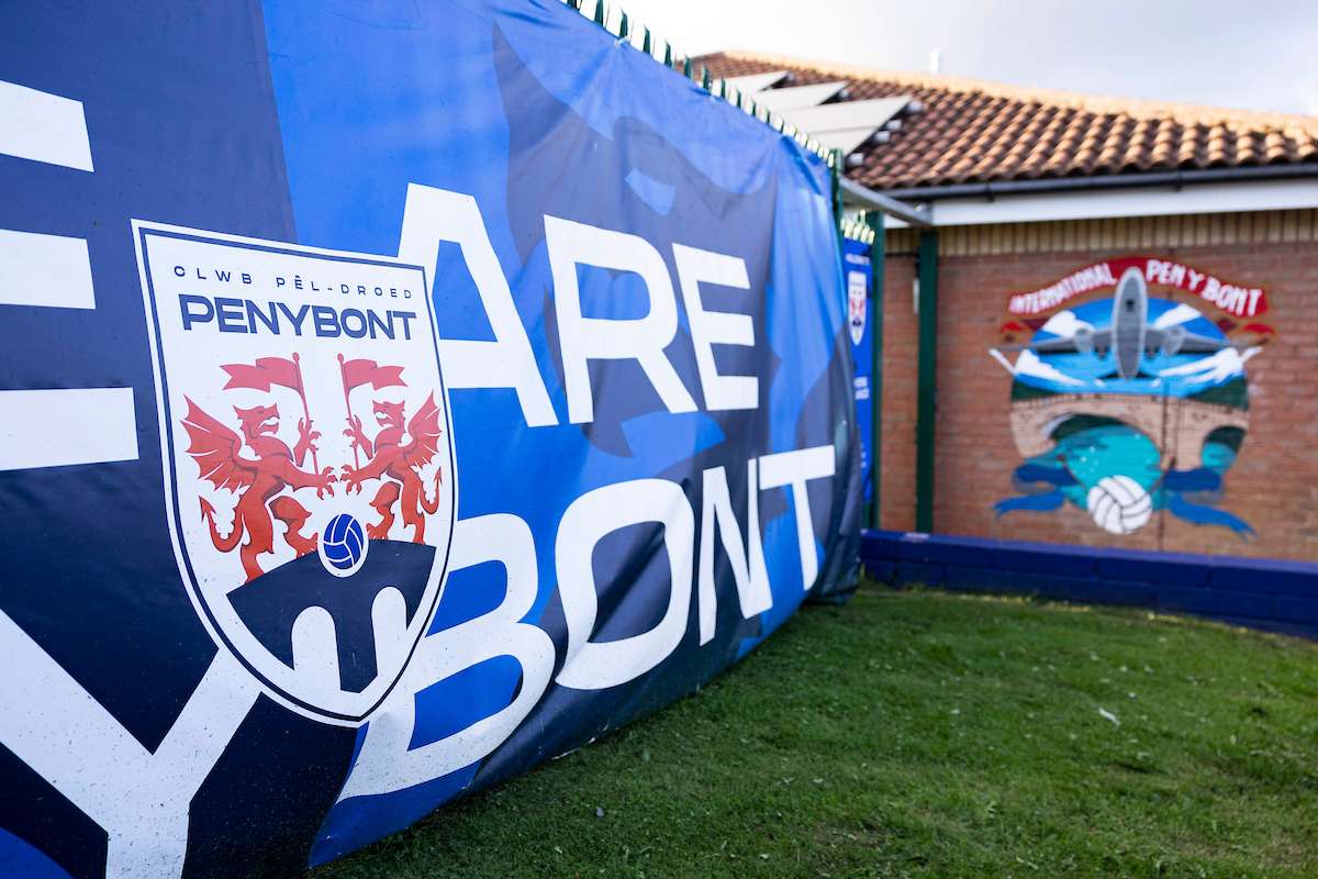General View of the Dragonbet Stadium during the Novira Cymru Premier match between Penybont & Briton Ferry Llansawel at the DragonBet Stadium, Bridgend, Wales