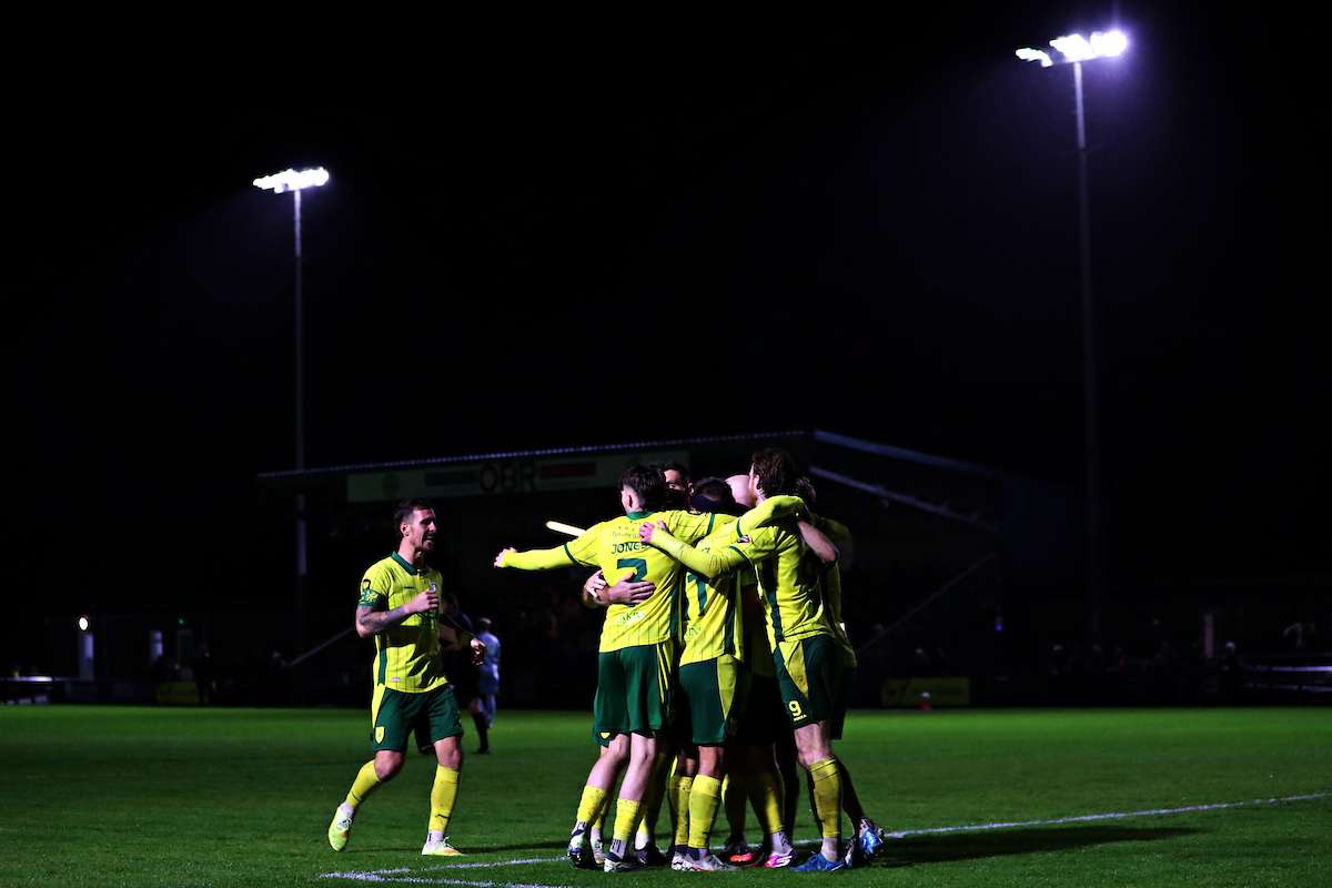 Caernarfon Town's Sion Bradley celebrates scoring a penalty during Caernarfon Town vs Cambrian United in Round 10 of the Novira Cymru Premier at The Oval, Caernarfon