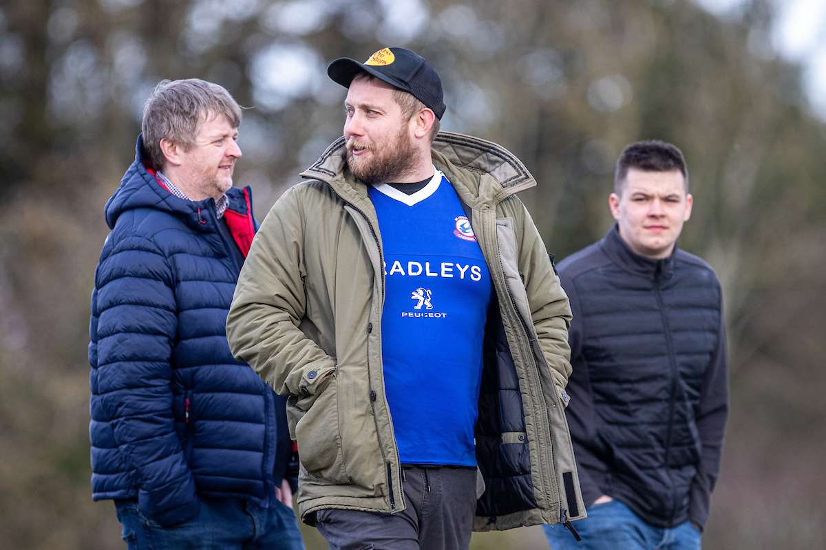 Caersws fans ahead of the JD Cymru North fixture between Caersws and Newtown at the Recreation Ground, Caersws. 1st of January, Caersws, Wales