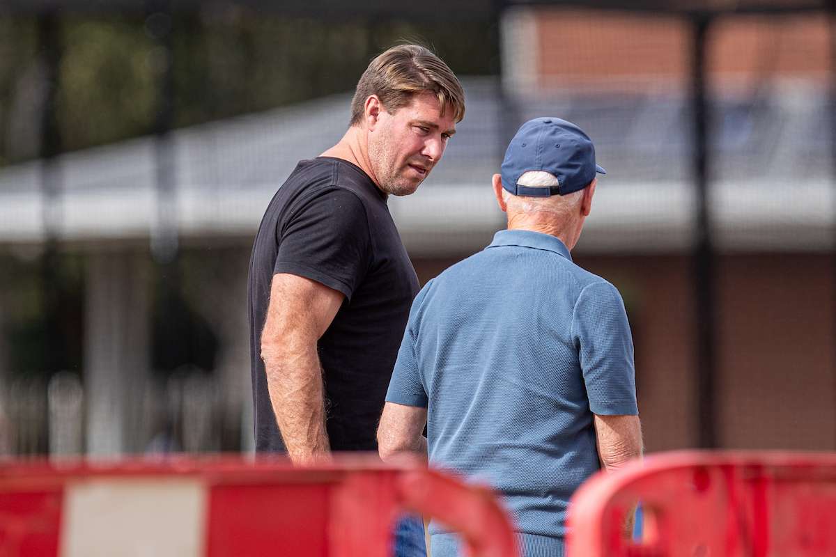 Former Cefn Druids and Caernarfon Town Manager, Huw Griffiths during the 2026-27 Novira Cymru North match between Gresford Athletic and Brickfield Rangers at Clappers Lane, Gresford, Wales