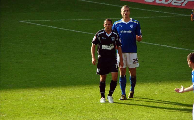 Michael Chopra in action in the EFL Championship for Ipswich Town against Cardiff City