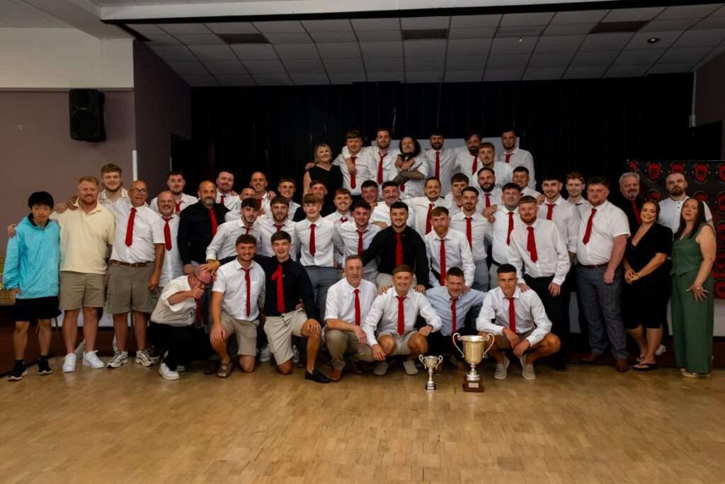 Rhydyfelin Non Pol players during an award's evening