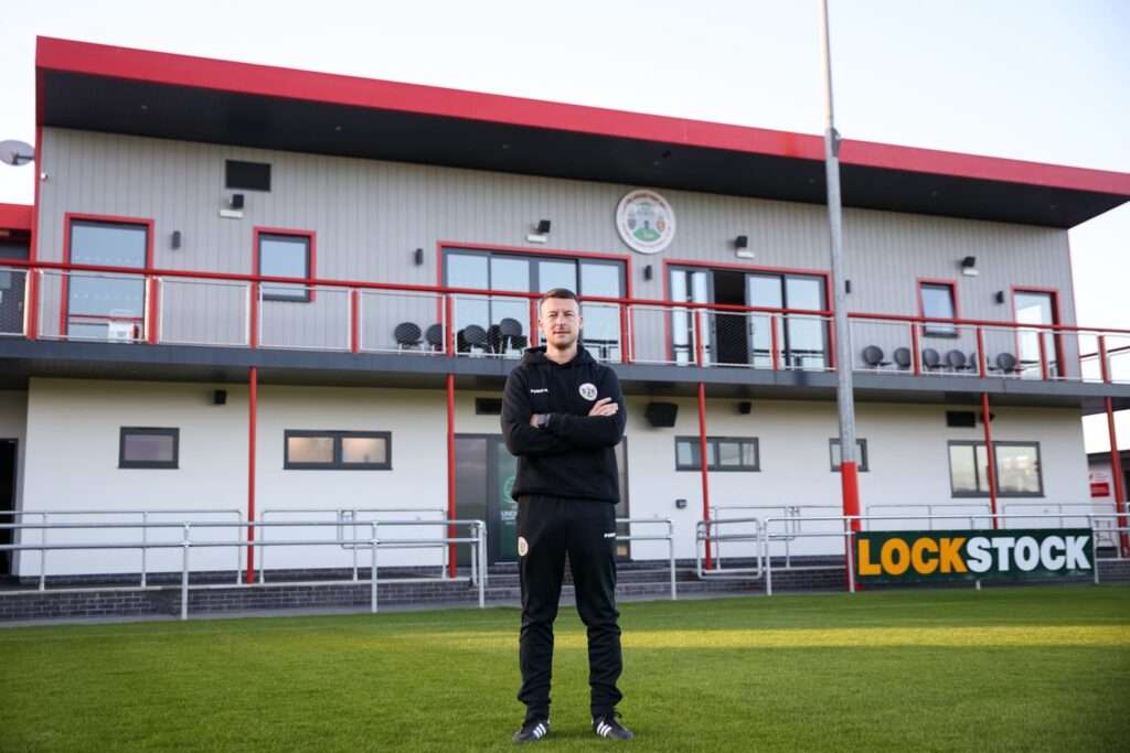 Eddie Maurice-Jones poses during his managerial unveiling at Denbigh Town