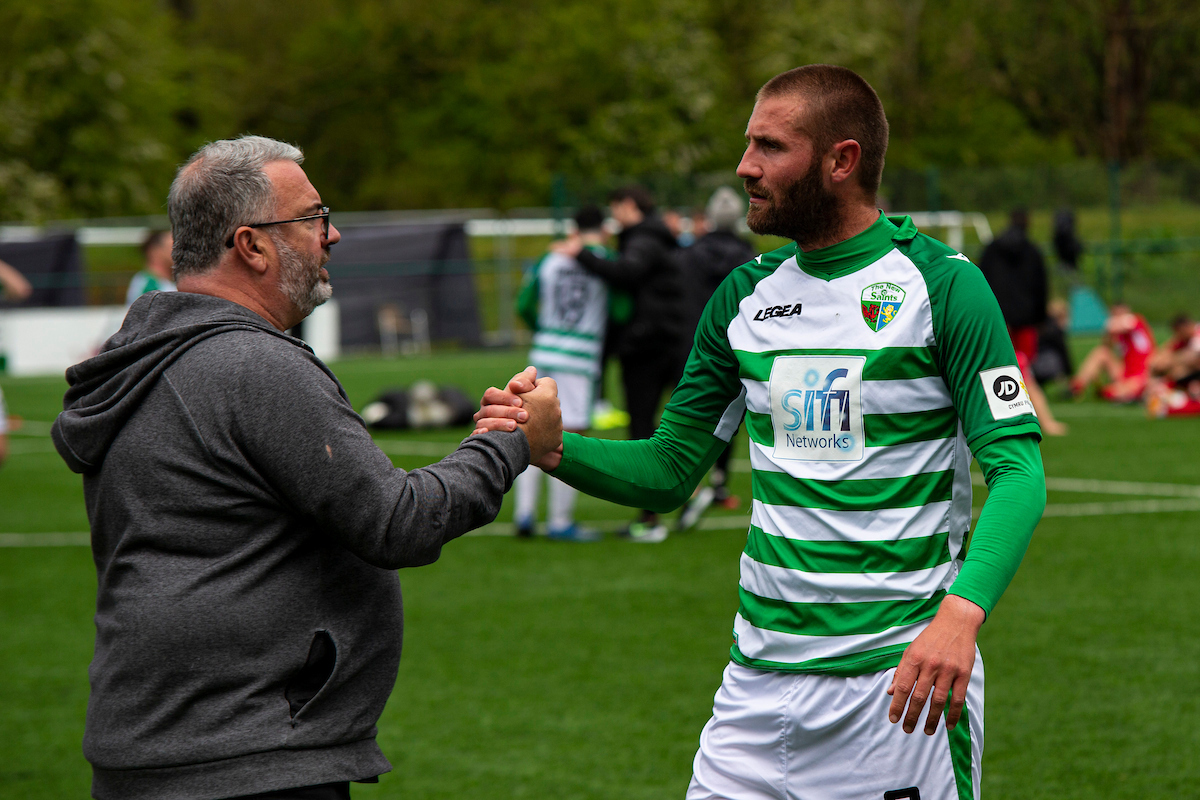 Greg Draper of The New Saints at full time The New Saints v Bala Town in the Cymru Premier