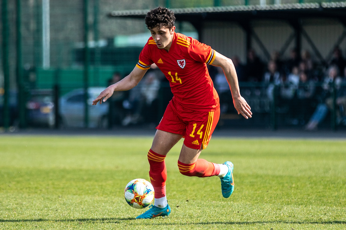Wolves and Wales striker Josh Esen at Cymru U18 vs Finland U18 at Colliers Park, Gresford