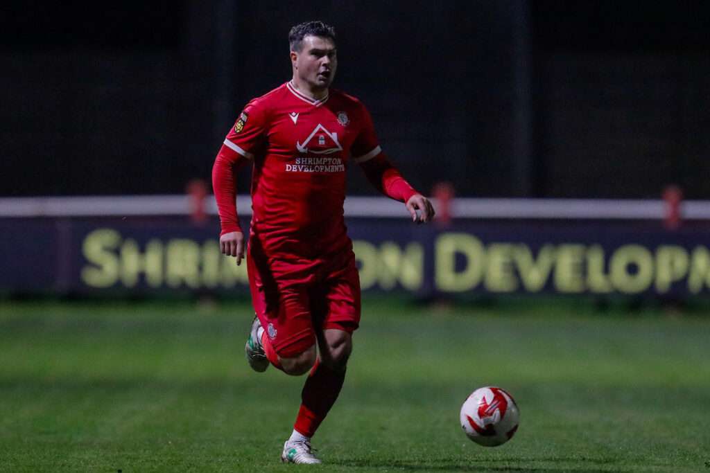 Chris Jones of Afan Lido FC during the 2024/25 JD Welsh Cup fixture between Afan Lido FC & Morriston Town at Marstons Stadium, Port Talbot, Wales