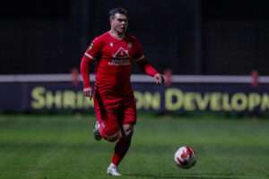 Chris Jones of Afan Lido FC during the 2024/25 JD Welsh Cup fixture between Afan Lido FC & Morriston Town at Marstons Stadium, Port Talbot, Wales